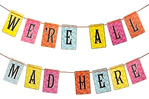 Talking Tables Decoración de Fiesta de Alicia en el país de Las Maravillas de 3 m, banderines de Papel Reversibles para Fiesta de té de la Tarde, Guirnalda de Doble Cara