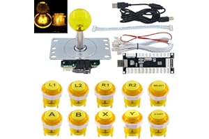 SJ@JX Arcade Game LED DIY Kit Mechanical Keyboard Switch Arcade LED Button Joystick Controller Zero Delay USB Encoder for PC MAME Retropie Jamma
