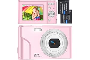 IXNAIQY Fotocamera Digitali Compatte 1080P HD Macchina Fotografica, 36 MP Fotocamera Vlogging con Zoom Digitale 2.4" LCD Mini Video Fotocamer con 2 Batteria per Bambini, Adulti, Principianti