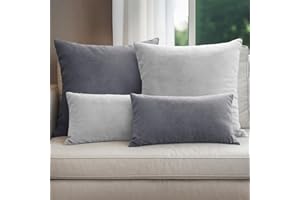 Selfitex 4er Set Cord Sofakissen 2X 30x50 + 2X 50x50, Couchkissen inkl. Füllkissen, samtiger Kissenbezug mit weicher Kissenfüllung, Flauschige Dekokissen für Wohn- & Schlafzimmer (Marbella)