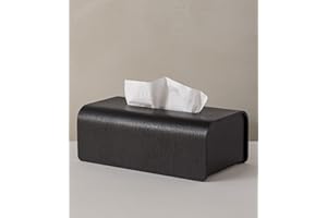 ‎KAZAI. Kazai.® Pudełko na chusteczki 'Toke' | Fornir z drewna dębowego, certyfikat FSC® | Ekologiczne pudełko na chusteczki kosmetyczne w skandynawskim stylu | Dąb, czarny