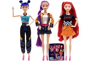 GENERICO Bambole 𝐊-𝐏𝐎𝐏 𝐃ém0n 𝐇unders 29 cm – Figurine K-pop Huntrix Rumi/Mira/Zoey Articolate con Vestiti e Accessori – Giocattolo per Bambine, Collezione e Regalo Fan (A)