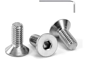 Tunejoy Tornillo Avellanado M4 x 10 mm Tornillos de Cabeza Avellanada Hexagonal de Acero Inoxidable A2 V2A Norma DIN 7991 con llave Allen Rosca Completa 30 Piezas