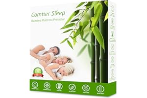 COMFIER SLEEP Waterproof Mattress Protector Single Size 90 x 190 cm 100% Bamboo Anti Allergy Naturally Cooling Bamboo Mattress Protector Breathable Mattress Cover for deep Single Bed [ UK Single Size 90 x 190 cm ]