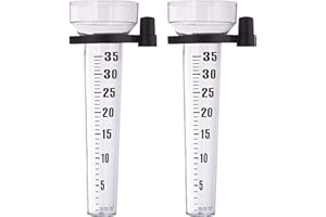 Relaxdays Regenmesser 2er Set, mit Halter, Niederschlagsmesser Garten, große Anzeige 35 mm/m², Kunststoff, transparent 10025387