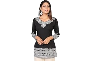 MAPLECLOTHING Maple Clothing Indische Tunika Tops Damen Kurz Kurti Kurta India Kleidung