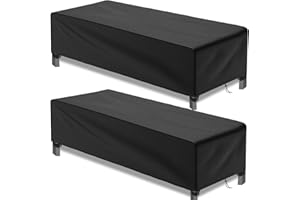 Bonna 2 Fundas para Tumbona de jardín, Impermeables, Resistentes al Viento, Resistentes al desgarro, Tejido Oxford 500D, 200 x 68 x 30 cm, Color Negro