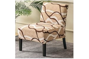 FAIRUO Copripoltrona Senza Braccioli, Fodera per Sedia Senza Braccioli Accent Poltroncina Coprisedia Stampato Elasticizzati (Color : #25, Size : 1 Pezzo)