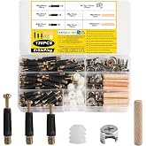 125 Pcs 3-in-1 Furniture Connectors, Furniture Hardware Fixing Screws, Eccentric Cam Screw, Wood Pins Bolts, Locking Cam Nuts