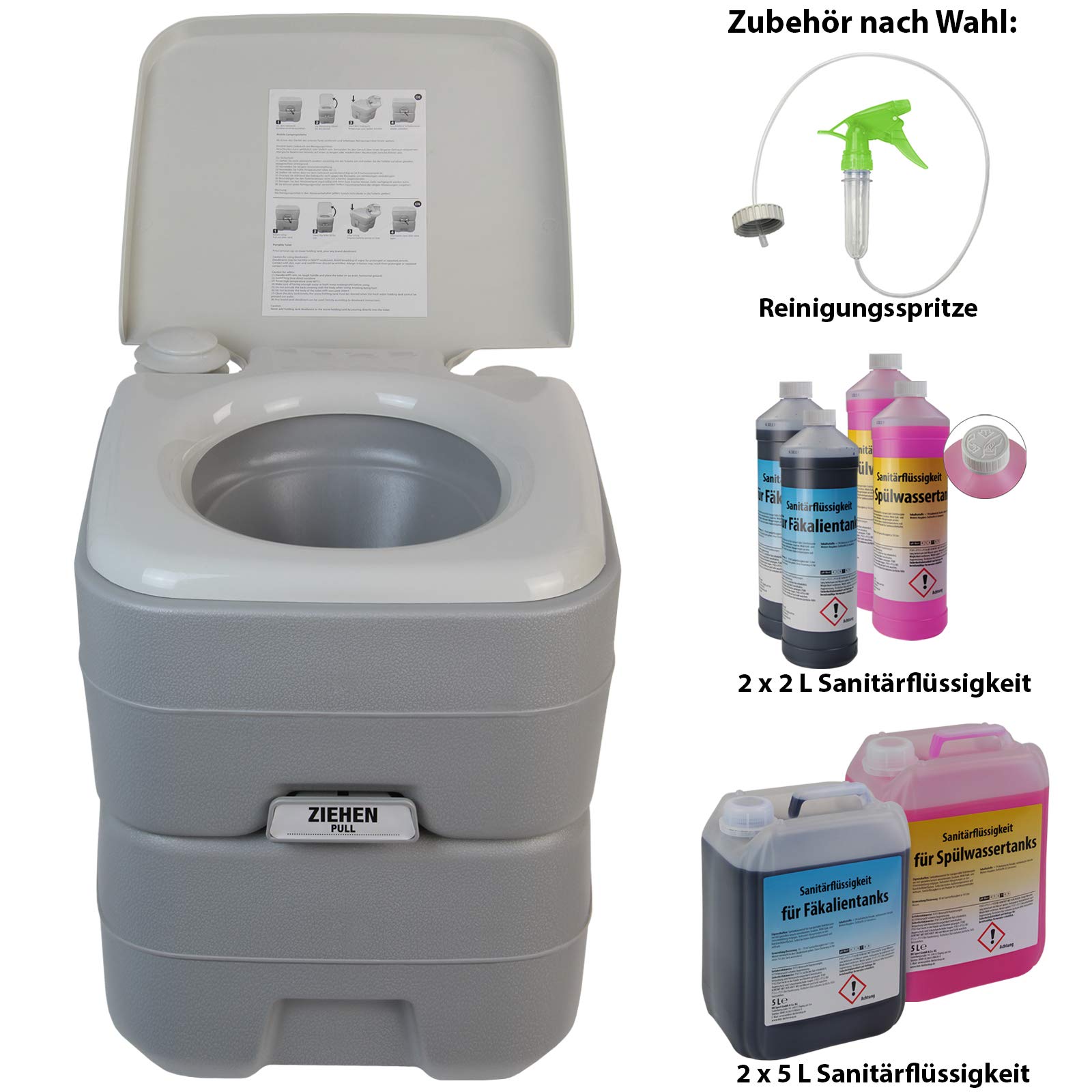 Serbatoio Wc Rimovibile WC Portatile Da Campeggio 20 Litri | Toilette Da Viaggio Con Serbatoio Rimovibile | Per Camper E Barca Doccia Da Campeggio