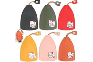 Jokresty 6PCS Car Key Case,Key Pouch Cute Creative Pull Type Key Cover,PU Leather Key Wallets Housekeepers,Large Capacity Car Key Holder Case,Unisex Car Key Sleeve for Men/Women