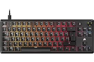 Corsair K70 CORE TKL RGB Tenkeyless Mechanical Gaming Keyboard – Pre-Lubricated MLX Red v2 Linear Switches – Dual-Layer Sound Dampening – ABS Double-Shot Keycaps – QWERTY UK – Black