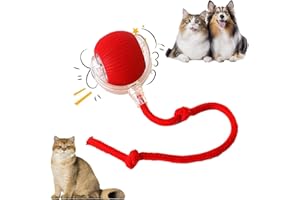 weiclianhp Pallina Gatto Automatica, Palla Elettrica Rotante 360° per Gatti e Cani, 3 Modalità di Gioco, Ricaricabile USB, Gioco Interattivo per Animali Domestici, Colore Rosso