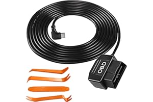 NewZC Kit de Câblage Dashcam de Type C pour Caméra Embarquée 12V-30V à 5V Voiture Cable D'alimentation Obd2 pour Dashcam Usb C avec Mode Acc/24 Heures Surveillance Interrupteur Bouton - 3.5m