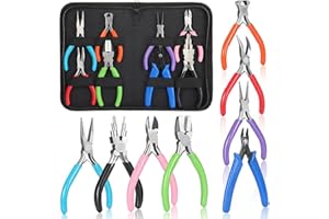 Oewnvmd 8 StüCke Werkzeugset für Schmuck Herstellungs Zangen, Zangen, Rund Zangen, Nylon Backen Zangen für Schmuck DIY