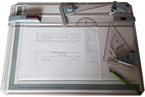 KASADIN A3 Planche à dessin, Table à dessin Multifonctionnelle Din A3 Règle à dessin avec Mouvement Parallèle et Angle de Mesure Réglable pour le bureau professionnel Étudiants, Ingénieurs, Architectes