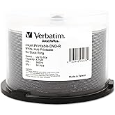 Verbatim 4,7 GB'a kadar 16 x DataLifePlusBeyaz M&uuml;rekkep P&uuml;sk&uuml;rtmeli Yazdırılabilir Hub Yazdırılabilir Kaydedilebilir Disk DVD