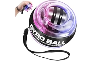 HIULLEN Gyro Ball Wrist Exerciser, Forearm Exerciser with Colourful LED lights, Auto-Start Wrist Power Gyro Ball for Wrist Arms Fingers Wrist Bones and Muscles Strengthening & Training