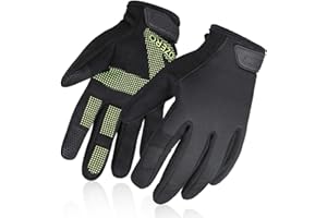 OZERO Gants de travail de sécurité, gants de mécanicien, gants anti-vibrations, robustes