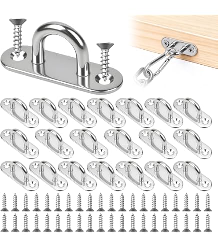 Deckenhaken Wandhalterung 32 Stck Augplatte Edelstahl M5  Robuste  senplatte Mit Haken Fr Sonnensegel, Wandhalterung, Bootszubehr &  Deckenhaken
