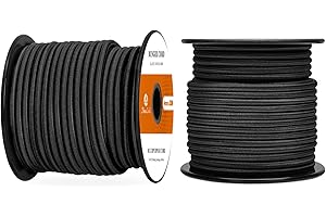 Abma Cord Tendeur Élastique 4mm 20M Corde Elastique Corde en Caoutchouc - Noir