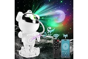 ALED LIGHT ALED Proyector Astronauta con altavoz de música Bluetooth, proyector cielo estrella con nebulosa, Galaxy Moon Nebula lámpara de techo a distancia, regalo habitación, Navidad, cumpleaños, San Valentín