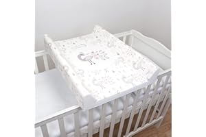 BABY COMFORT Baby Hard Base Changing Mat/Top Changer 70x50 cm fits 120x60 cm Cot Unisex Wedge Anti Roll Nappy Newborn Baby Waterproof Changing Mat with Raised Edges (Peacock)