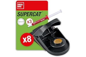 SWISSINNO Musfälla SuperCat – musetrap inomhus/utomhusbruk – patenterad lösning – effektiv + återanvändbar musmatta med jordn