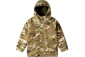 QIYUANT Kinder Outdoor Taktische Kleidung Tarnjacke & Hosen Sets Fleece Gefüttert Airsoft Militär Camouflage Winter Kampf Wandern Jagd Camping für Junge Mädchen