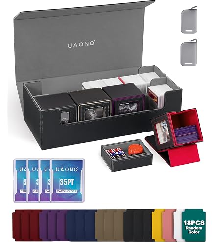 Commander Deck Box – Kartenbox Aus PU-Leder Mit Magnetverschluss & 2 Trennwänden, Für 100+ Karten – Ideal Für Magic, Yu-Gi-Oh! & TCGs