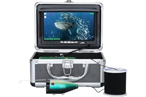 MOUNTAINONE Telecamera Subacquea da Pesca DVR Monitor LCD da 7 Pollici HD 1080P Telecamera Subacquea 15M Ecoscandaglio da Pesca per Pesca su Ghiaccio, Lago e Barca