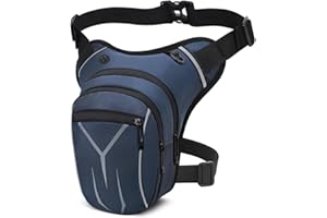 VOBUKE Sac de Jambe Tactique Etanche Sacoche Moto Leg Bag, Réfléchissant Poche Jambe Sac Cuisse Banane Multifontion Sacs Ceinture Sport pour Homme Femme Voyage Camping Course Equitation Pochette