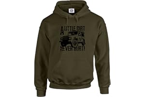 DEAD SET STUDIO Off-Road 4X4 Men's Hoodie - 4wd Four Wheel Drive - Little Dirt Never Hurt - Classic Car Series