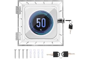 TEFOLA Thermostat Lock Box with 2 Keys, Clear Acrylic Wall Mounted Thermostat Guard, Tamper Proof Protective Cover with Screws & Bolts, Prevents Unauthorised Access for Home, Office, School, AC Panel