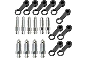 JUUDDENPARTS 10Pcs Hydraulic Brake Bleed Nipple Cap, Bolt Bleed Screw with Cap, for Master Cylinder Caliper M6 X 1 mm M7 X 1 mm M8 X 1.25 mm M10 X 1 mm M10 X 1.25 mm