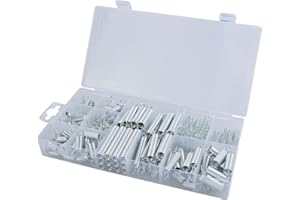 RNBEVANSANNE 200Pcs Springs Assorted Set, 20 Kinds Tension Springs, with Small Compression and Extension Springs Set Box of Assorted Compression Springs Assortment Kit