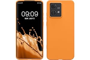 kwmobile Funda para Motorola Edge 40 Neo Carcasa - Ultrafina de TPU y Silicona con Bordes elevados anticaídas - Naranja afrutado