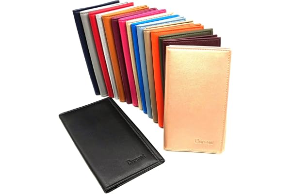 Charmoni - Porte Papiers Voiture - Forme 3 Volets - Pochette Permis De Conduire la Carte Grise Assurance Carte d'identité - Cuir - 14,5x9cm (LS Noir)