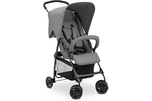 hauck fjäderlätt resevagn 5,9 kg snabbt vikbar, sport grå | Liten hopfällbar, liggande position från födseln upp till 15 kg, XL korg, punkteringssäkra plasthjul, lätt buggy