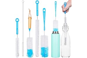 MOVASEE 5 Stück FlaschenbüRsten Set, BüRste Flaschenreinigung mit Flaschenburste Lang, BüRstenset für Trinkflaschen, Glasflaschen, Babyflaschen, TrinkgläSer