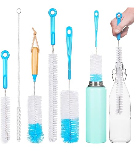 2 Stück Silikon Flaschenbürste, Langgriff Flaschenbürste Silikon Lang Flaschenreiniger Pinsel