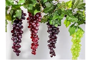 LGEGE Fake Grapes 10 Bunch, 10 Different Artificial Grapes Clusters, Realistic Fruit for Vintage Wedding, Wine Décor
