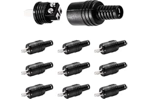 KUOQIY 10 Sztuk 2-Pinowe Wtyczki Głośnikowe DIN, 2-Pinowe Złącze Kabla Głośnikowego HiFi ze Złączem Śrubowym i ochrona przed zagięciami, ze Śrubokrętem, do Urządzeń Głośnikowych