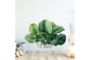 astylishome Personalised Wall Sticker Green Tropical Leaves Walls Decal Nature Leaf Plants Art Murals DIY Decor for Bedroom Living Room Classroom Offices Home Decoration 0210