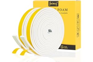 fowong Joint Isolation Fenêtre - Joint Mousse Adhésif pour Porte Entrée - 9mm x 6mm x 8m - Isolation du Froid Bruit - Multiusage Antichoc Protection Coin Pied de Table Poignée Mur Placard, Blanc