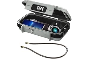 ORIA Tragbarer Tresor mit Zahlencode, Sicherheitsbox Outdoor Sicherheitssafe, mit abnehmbarem Drahtseil, Wasserdicht Schlüsselsafe mit Kombination, für Reisen, Strand, Camping, Büro - Gray