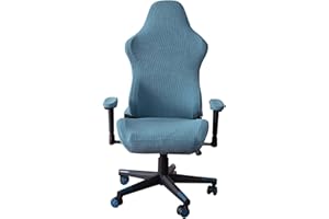 LIFEDX Gamingstuhl-Bezüge Gaming Stuhl bezug 4 Stück,Bürostuhl Drehstuhl Bezug mit Armlehnen/Stuhlrücken Bezug,Dehnbare Stuhl Bezüge für Computer-Spielstuhl, Racing-Stil,Bürostuhl-Ohne Stuhl,Blau