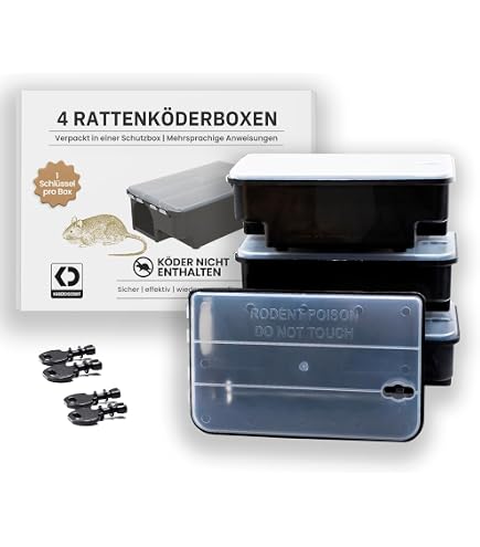 Zwat 2X Rattenköderbox I Sicher Für Kind Und Tier I Köderstation Für