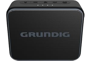 Grundig GBT Jam Black Bluetooth Lautsprecher, Soundbox, 3.5 W RMS, Bluetooth 5.0, bis zu 30 Meter Reichweite, bis zu 30 Std. Akkulaufzeit, Powerbank-Funktion, Freisprechfunktion, Wasserdicht, Schwarz