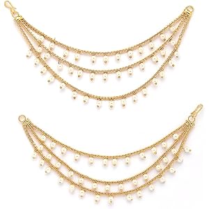 Sukkhi Indian Traditional Bewitching 18k Gold Plated Brass with Bahubali Inspired Multi Layer Ball Chain Long Earring Jewellery for Women & Girls